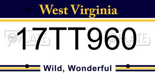 17TT960 West Virginia License Plate