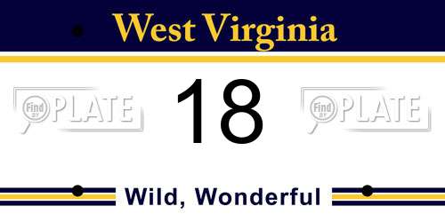 18 West Virginia License Plate
