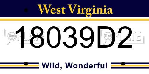 18039D2 West Virginia License Plate