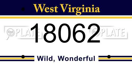 18062 West Virginia License Plate