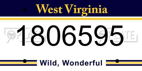 1806595 West Virginia License Plate