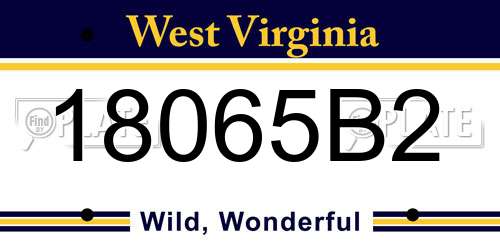 18065B2 West Virginia License Plate
