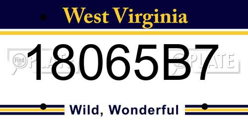 18065B7 West Virginia License Plate