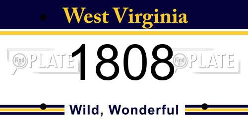 1808 West Virginia License Plate