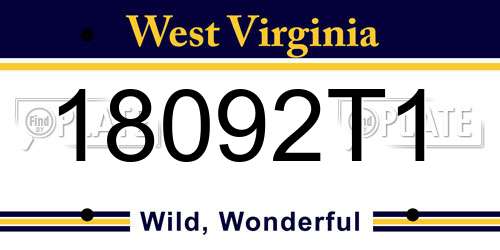 18092T1 West Virginia License Plate