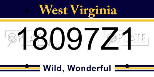 18097Z1 West Virginia License Plate