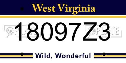 18097Z3 West Virginia License Plate