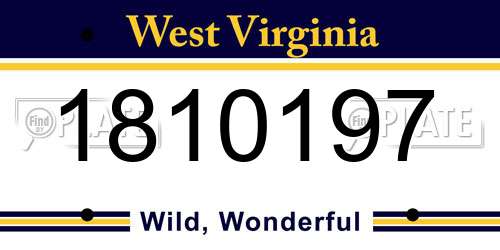 1810197 West Virginia License Plate