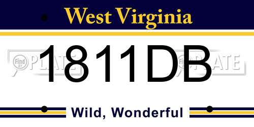 1811DB West Virginia License Plate