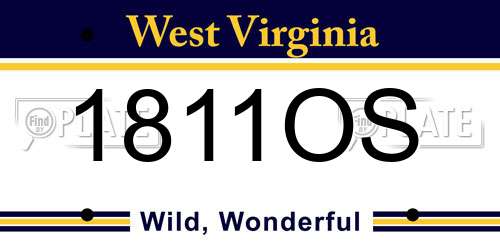 1811OS West Virginia License Plate