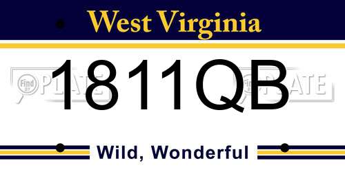 1811QB West Virginia License Plate