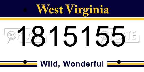 1815155 West Virginia License Plate