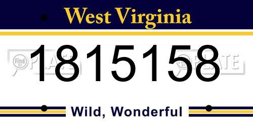 1815158 West Virginia License Plate