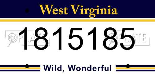 1815185 West Virginia License Plate