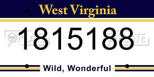 1815188 West Virginia License Plate