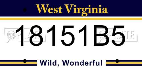 18151B5 West Virginia License Plate