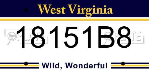 18151B8 West Virginia License Plate