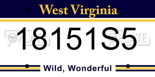 18151S5 West Virginia License Plate