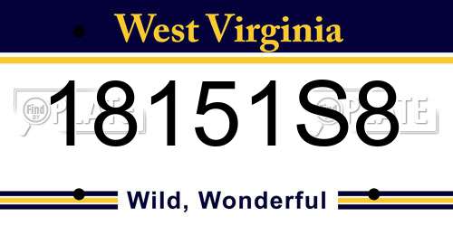18151S8 West Virginia License Plate