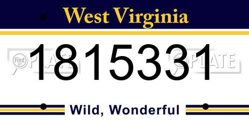 1815331 West Virginia License Plate