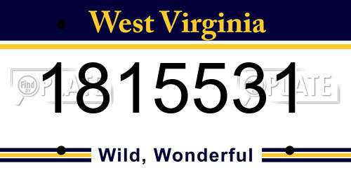 1815531 West Virginia License Plate