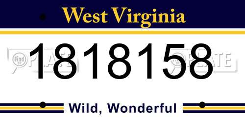 1818158 West Virginia License Plate