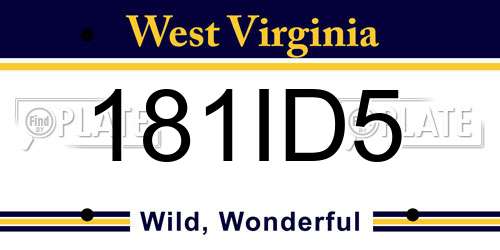 181ID5 West Virginia License Plate