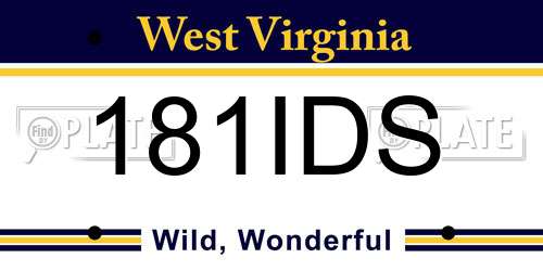 181IDS West Virginia License Plate