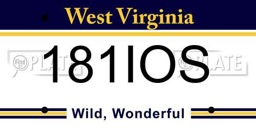 181IOS West Virginia License Plate