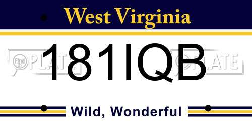 181IQB West Virginia License Plate
