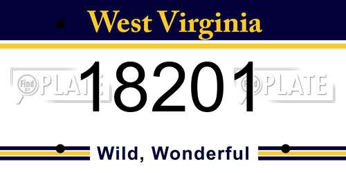 18201 West Virginia License Plate