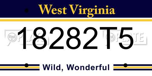 18282T5 West Virginia License Plate