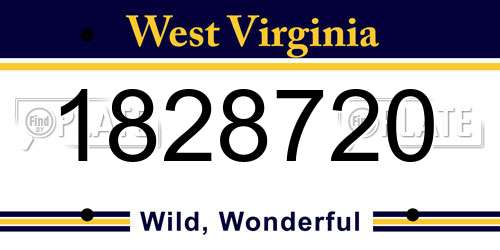1828720 West Virginia License Plate