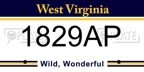 1829AP West Virginia License Plate