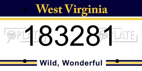 183281 West Virginia License Plate