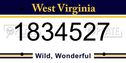 1834527 West Virginia License Plate