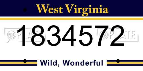1834572 West Virginia License Plate