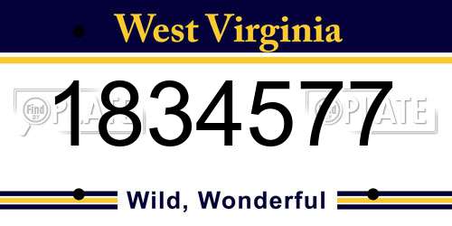 1834577 West Virginia License Plate