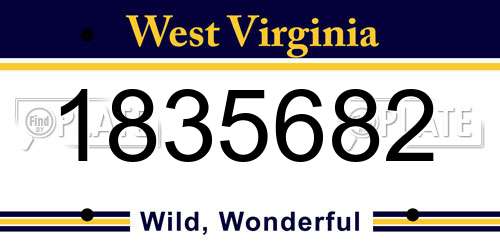1835682 West Virginia License Plate