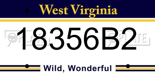 18356B2 West Virginia License Plate