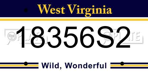18356S2 West Virginia License Plate