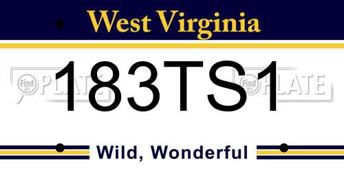 183TS1 West Virginia License Plate