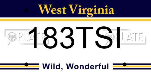183TSI West Virginia License Plate