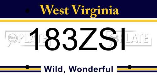 183ZSI West Virginia License Plate