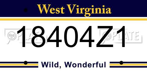 18404Z1 West Virginia License Plate