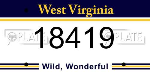 18419 West Virginia License Plate