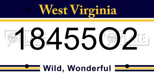 18455O2 West Virginia License Plate