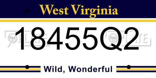 18455Q2 West Virginia License Plate