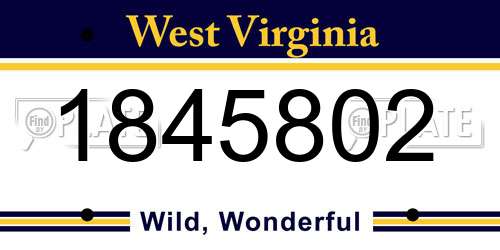 1845802 West Virginia License Plate