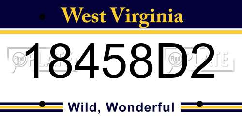 18458D2 West Virginia License Plate